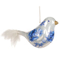 Bild in Galerie-Betrachter laden, Vogel Delft Blau Weiss mit Feder · 12 cm