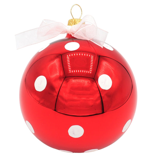 Glaskugel POLKA rot 8cm