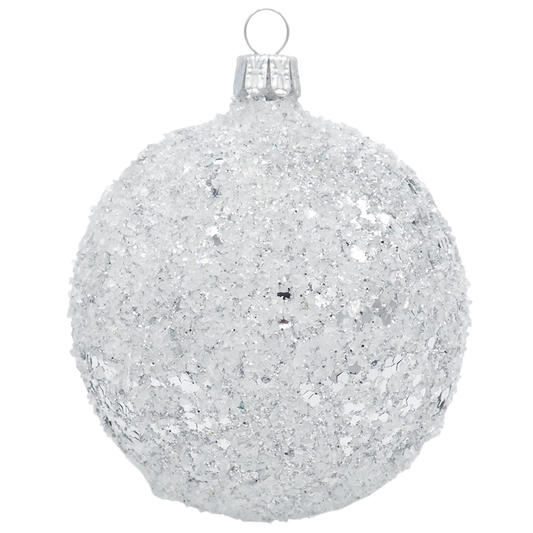 Glaskugel TWINKLE silber steine 8cm