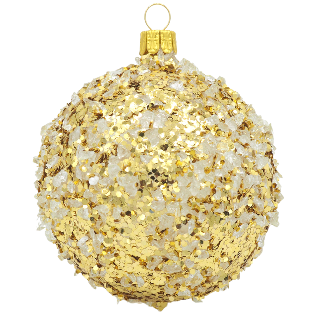 Glaskugel TWINKLE gold glassteine 8cm