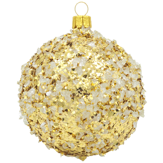 Glaskugel TWINKLE gold glassteine 8cm