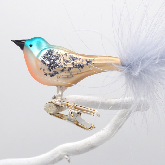 Glasvogel klein BAYU blau beige