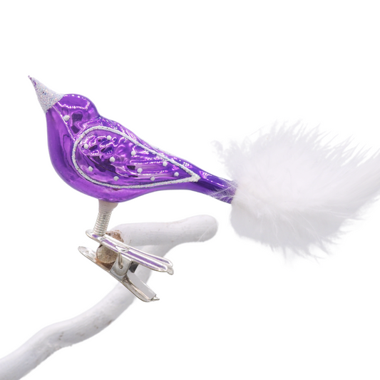 Glasvogel klein PIXIE lila weiß