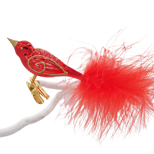 Glasvogel klein KAVI rot gold