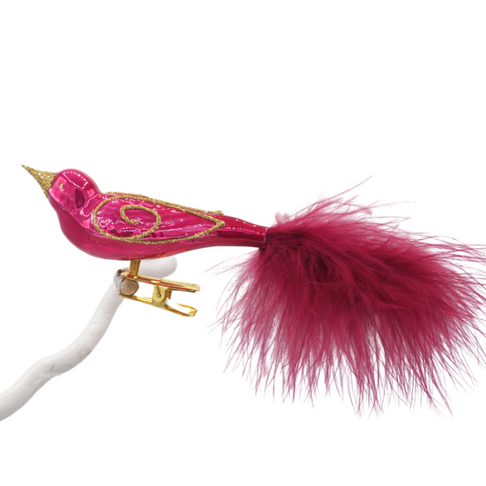 Glasvogel klein KAVI himbeere gold