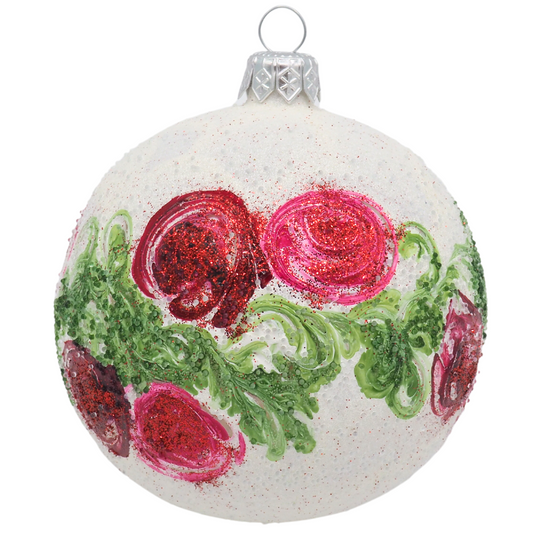 Glaskugel ROSES himbeere 8cm