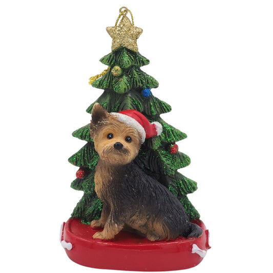 Acrylanhänger YORKSHIRE TERRIER mit Tanne