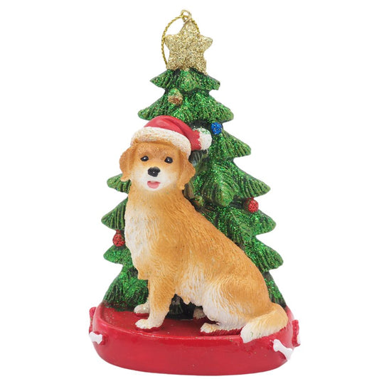 Acrylanhänger GOLDEN RETRIEVER mit Tanne