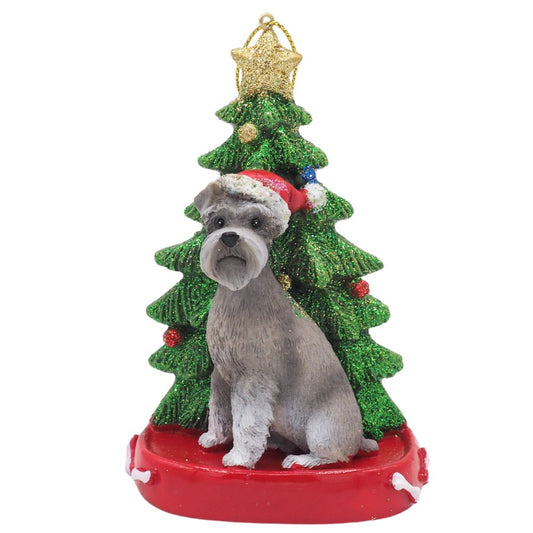 Acrylanhänger SCHNAUZER mit Tanne