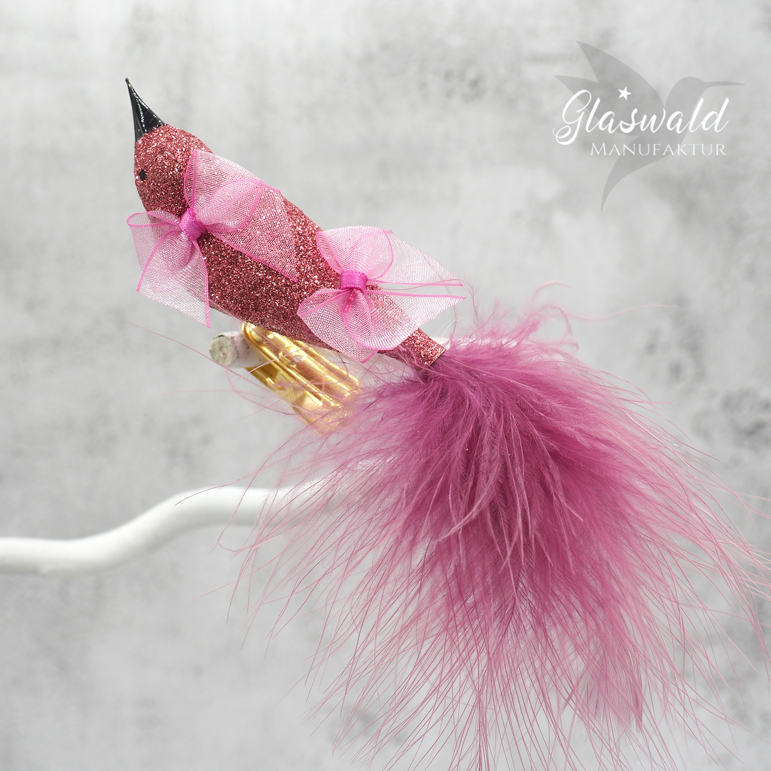 Glasvogel klein BOW rosa