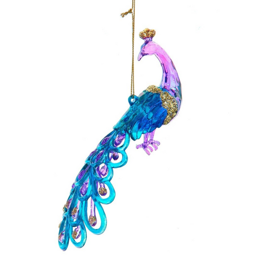 Acrylanhänger Pfau lila