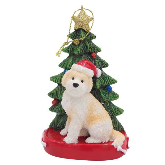 Acrylanhänger GOLDEN DOODLE mit Tanne