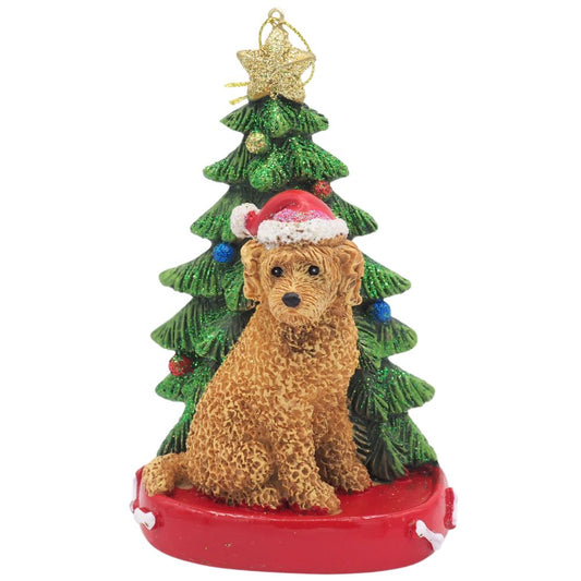 Acrylanhänger LABRADOODLE mit Tanne