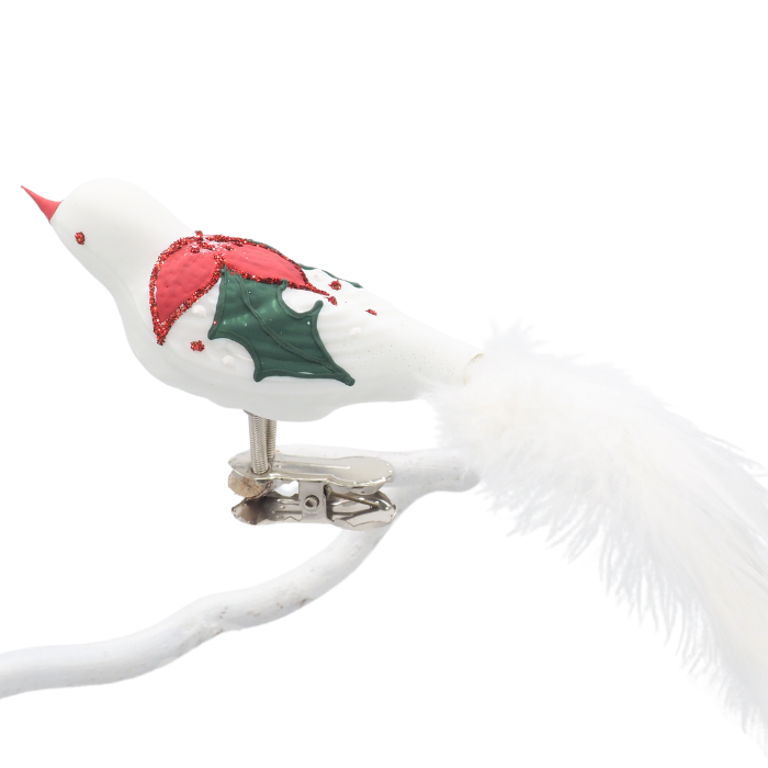 Glasvogel POINSETTA weiß