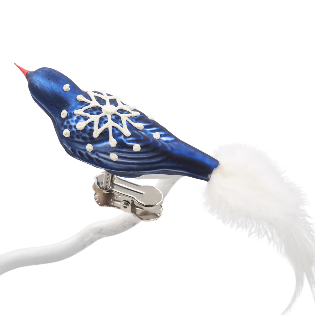 Glasvogel SNOWFLAKE blau