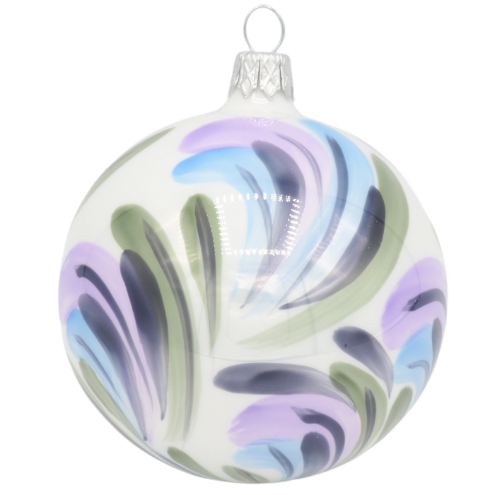 Glaskugel VENICE weiss lila 8cm