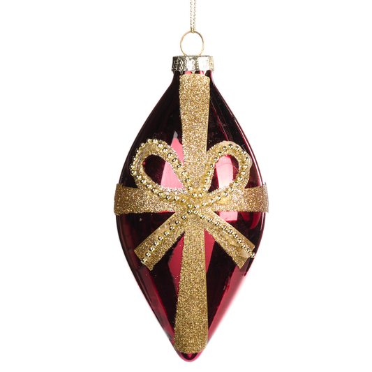 Schleife Rot Gold · 8 cm