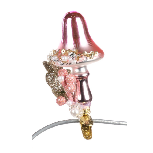 Pilz rosa mit Clip · 11 cm