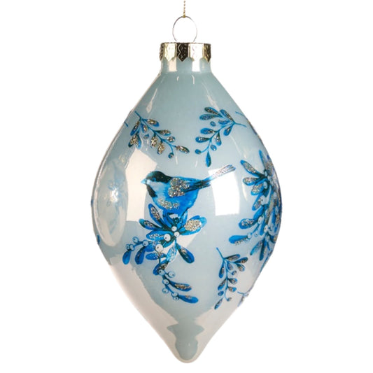 Zapfen Blüten & Vögel Blau Weiss · 10 cm
